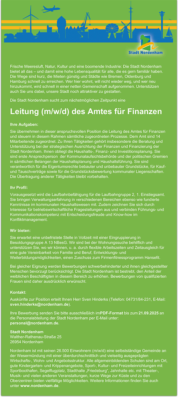 2023 10 11 stellenausschreibung BMO Stadt Nordenham 600