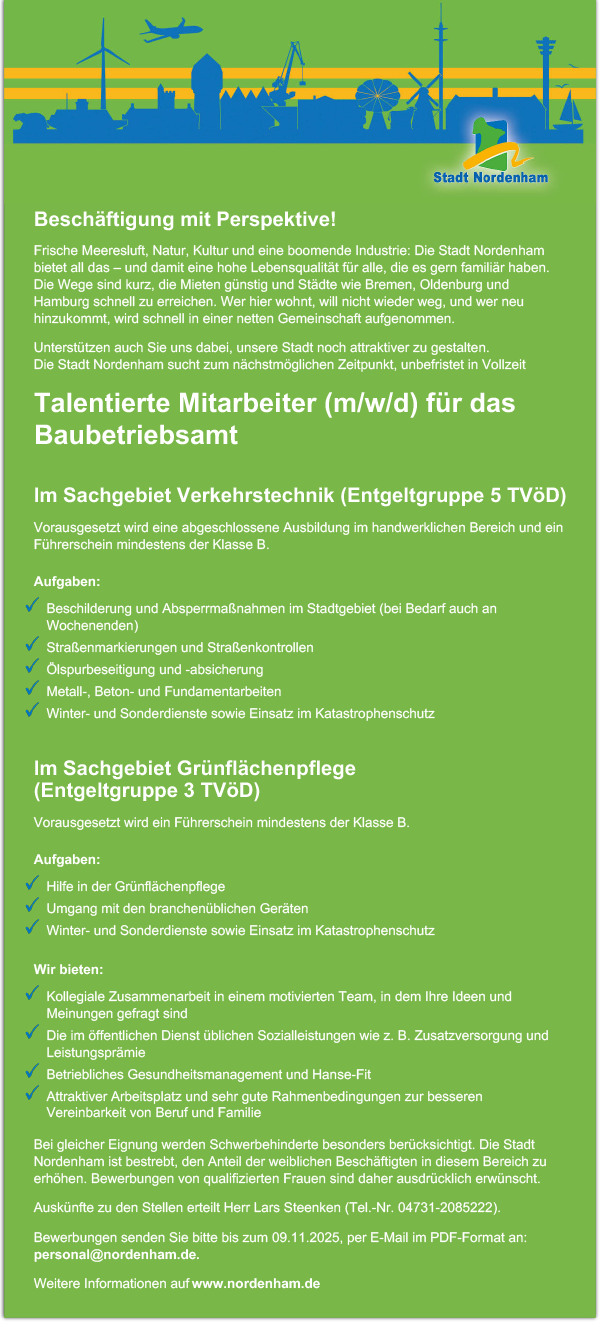 2023 10 11 stellenausschreibung BMO Stadt Nordenham 600