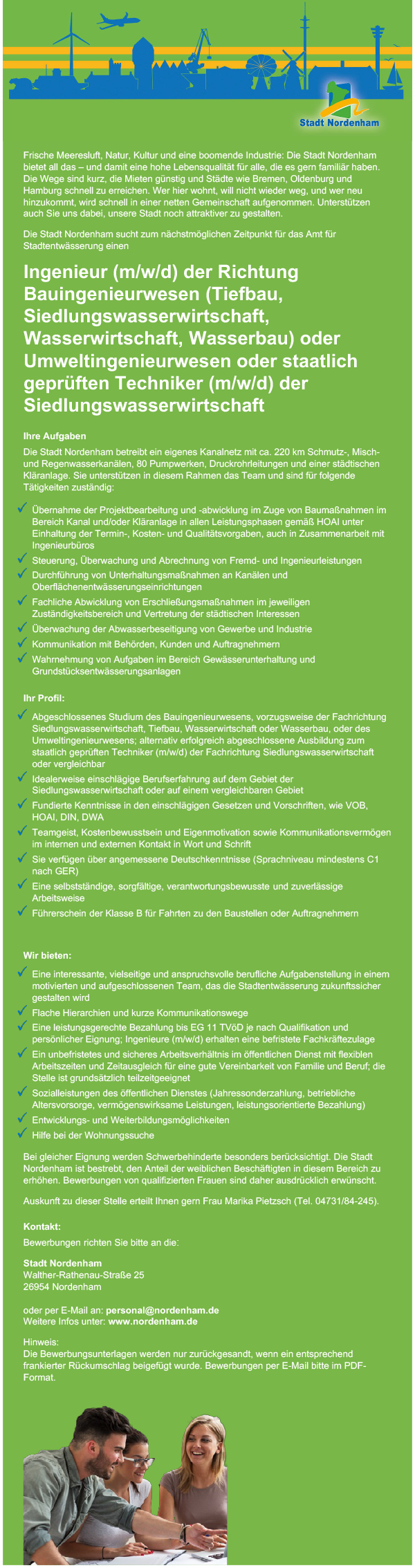 2023 10 17 stellenausschreibung BMO Stadt Nordenham 600